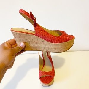 VIA SPIGA Slingback Cork Wedge Size 8